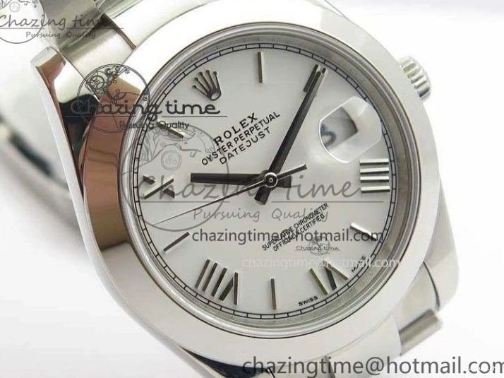 1:1 DateJust SS White Bracelet Dial Edition 41mm On Noob SS Best Roman 126300 A3235 0425